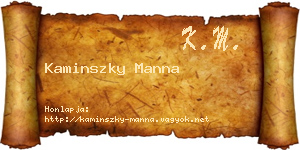 Kaminszky Manna névjegykártya